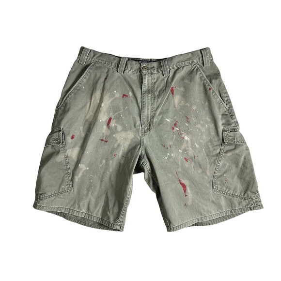 Levis Silvertab Men's Vintage Thrashed Y2K Cargo Shorts  Size 38  Green  Grunge - Picture 1 of 6